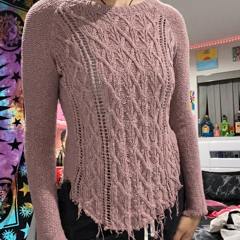 Pink Ribbed Sweater